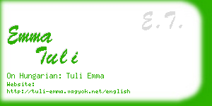 emma tuli business card